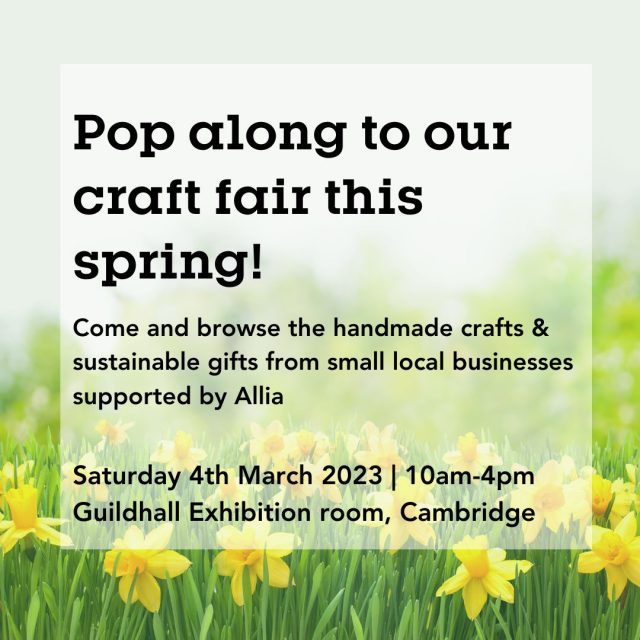 Pop along to Allia’s craft fair this spring